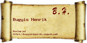 Bugyis Henrik névjegykártya